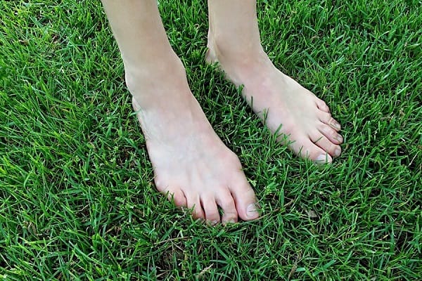 Barefoot on grass