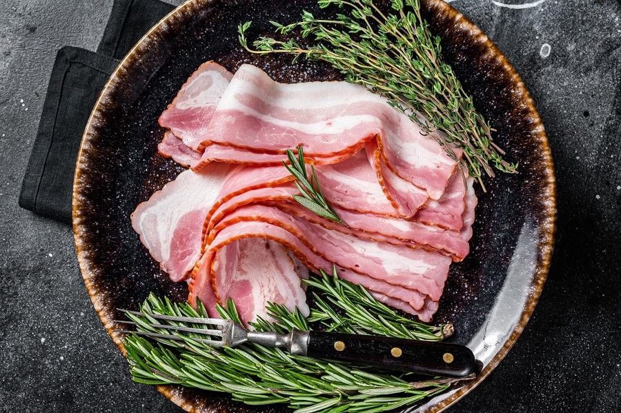 Bacon and herbs